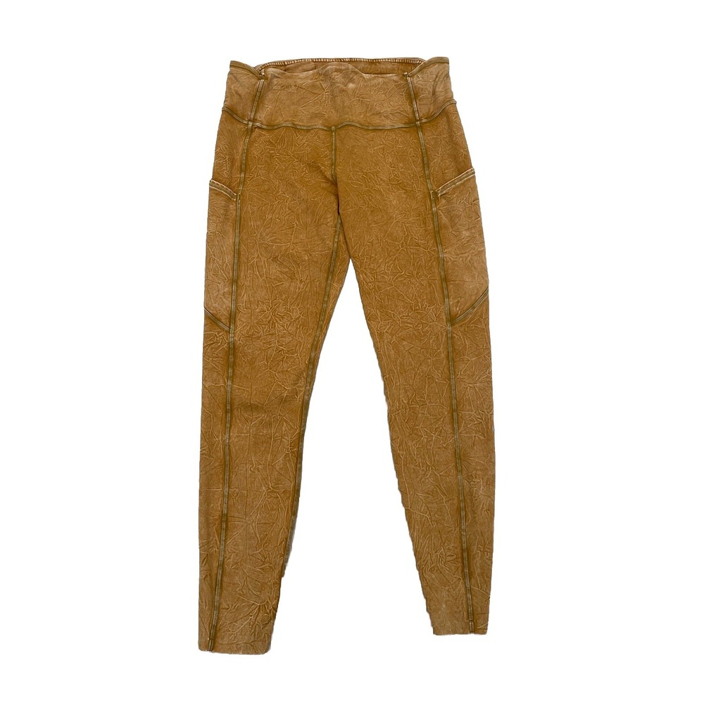 Lululemon‎ Fast Free HR 25" Tight Nulu LW5CTRS Gold Yellow Dye Size 6